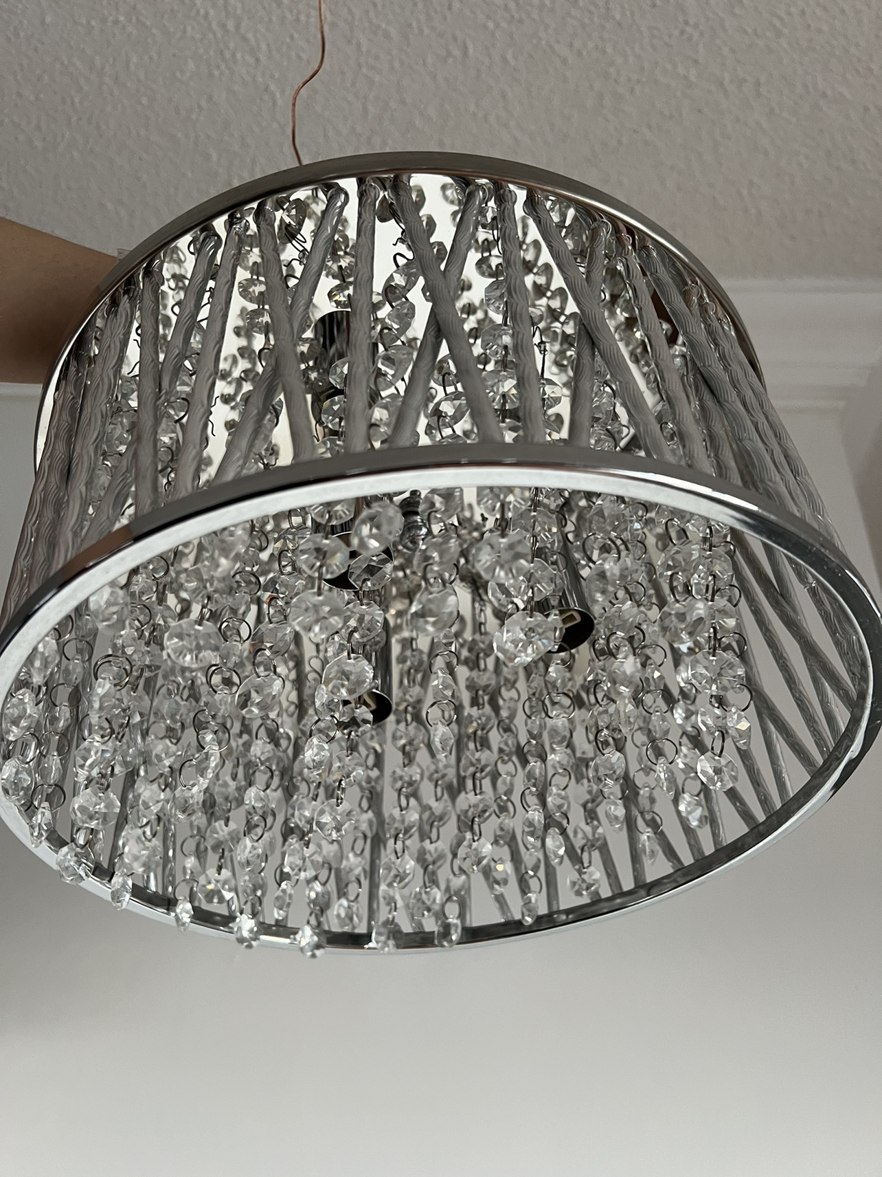 3 light bulb crystal chandelier - photo 2