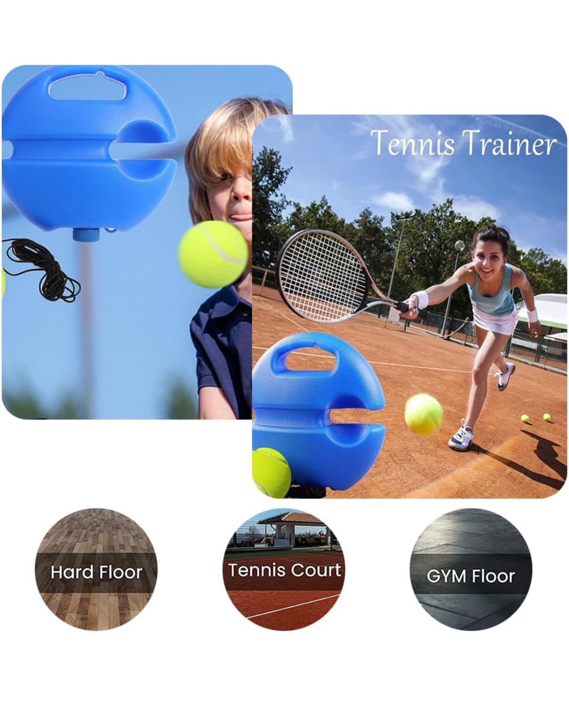 New Pack Tennis Trainer Rebound Ball,  Tennis Ball Trainer image indicator(2)