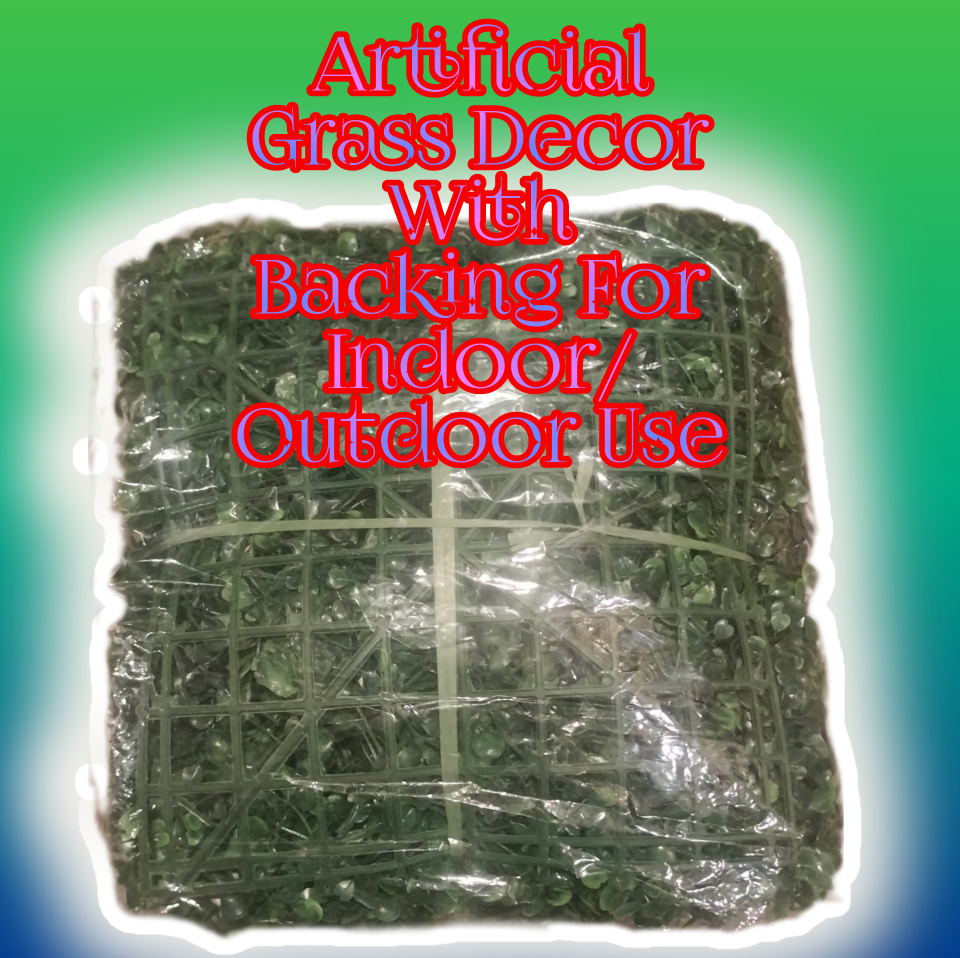Artificial Grass Decor With Backing For Wall Placement