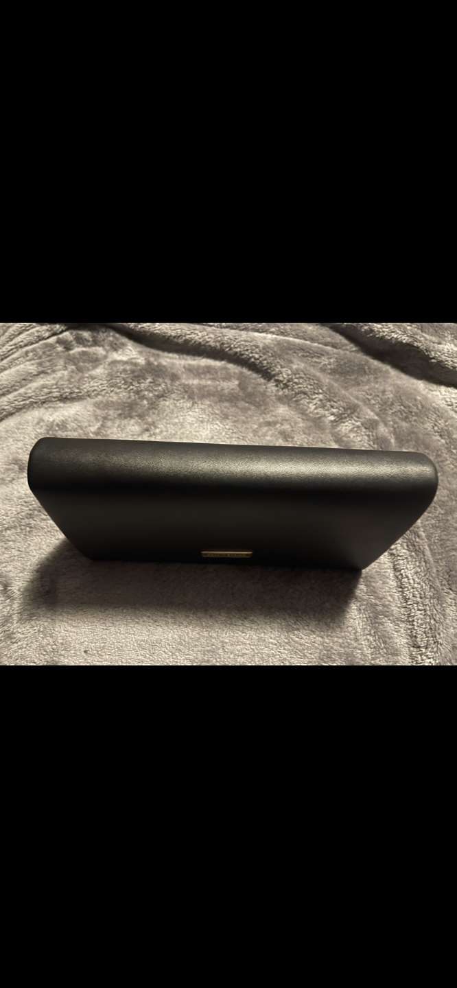 CALL IT SPRING!  Black Clutch with gold hardware image indicator(4)