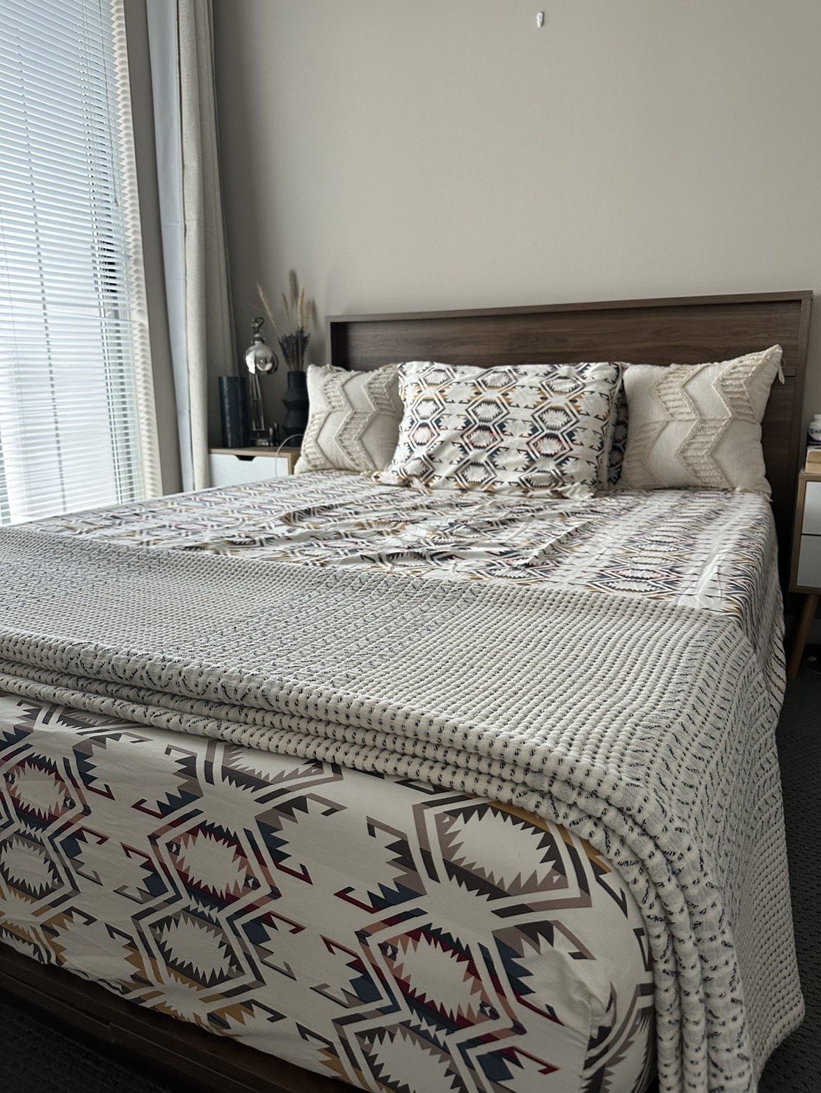 Bed frame with headboard