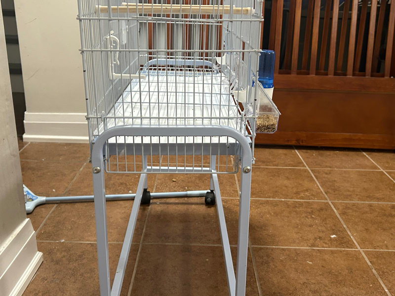 Bird Cage on Wheels with Toys