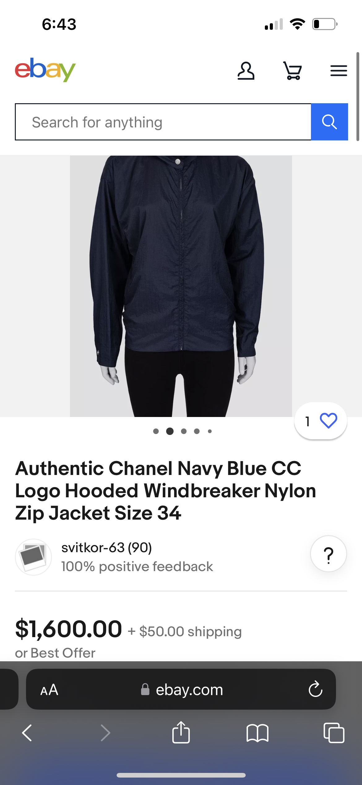 Authentic Chanel windbreaker. Navy image indicator(4)