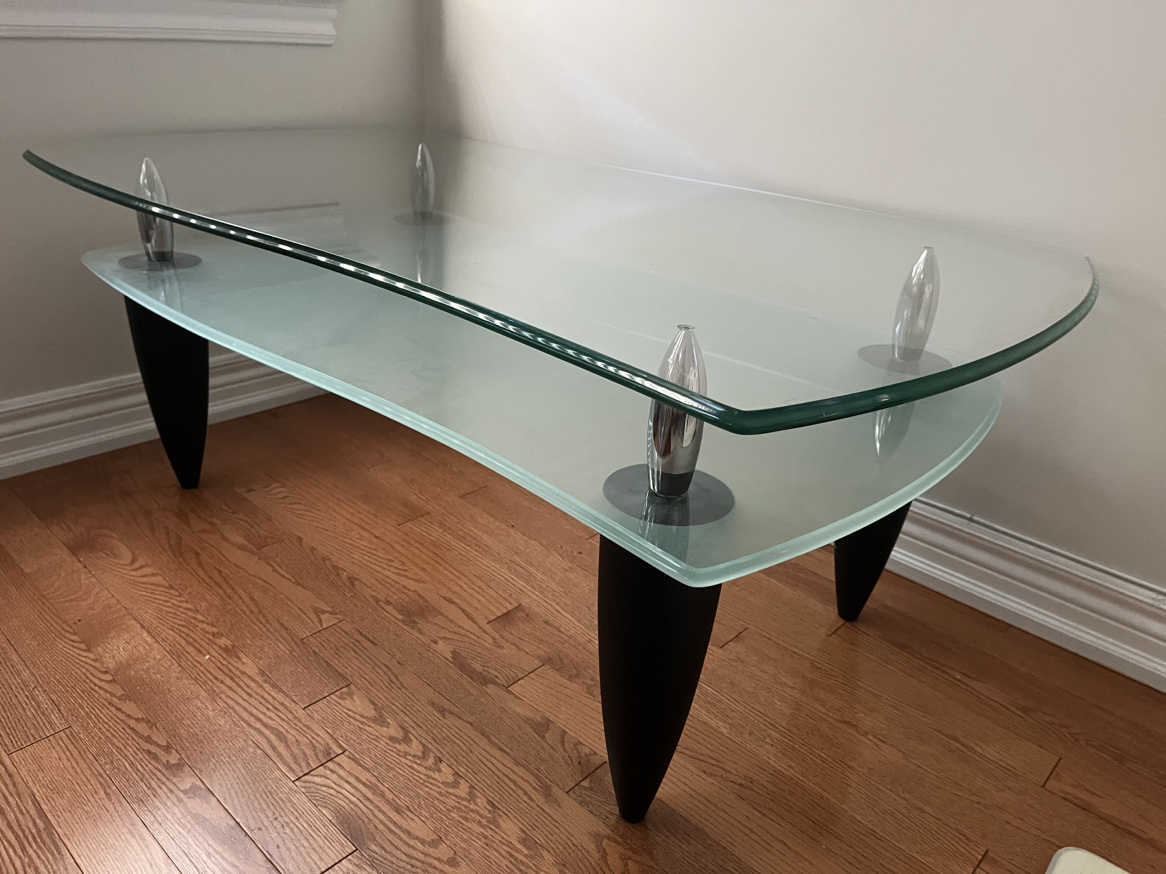 Glass coffee table