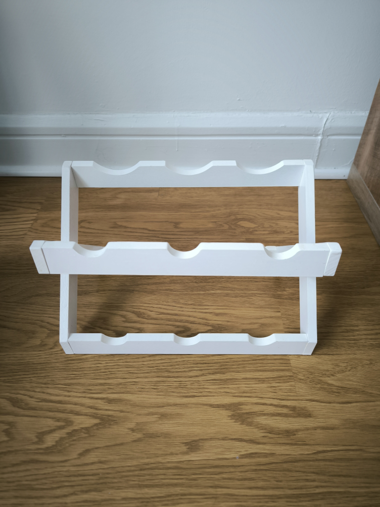 Wine Rack - 6 bottles, white wood