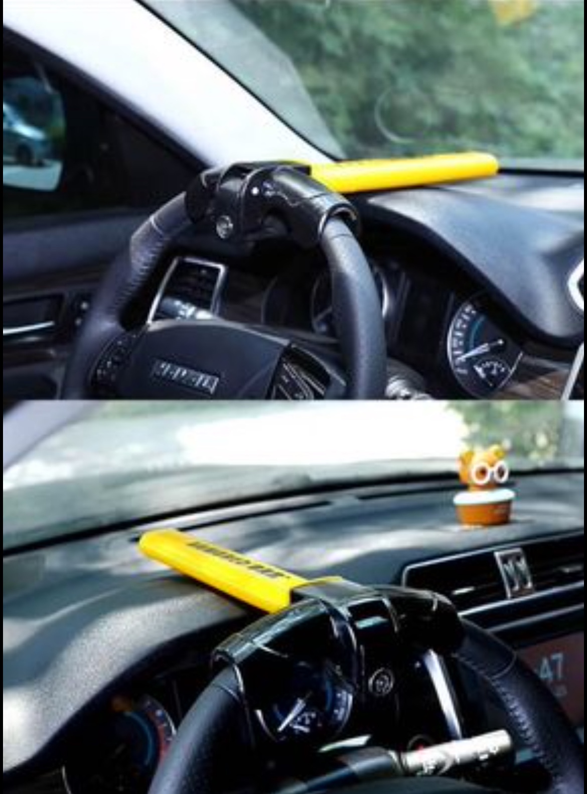 New Universal adjustable T shape steering wheel lock image indicator(3)