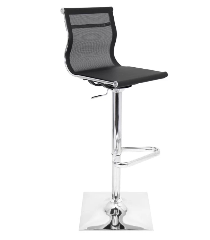 Swivel Adjustable Height Counter Stool with Metal Crome Frame thumbnail