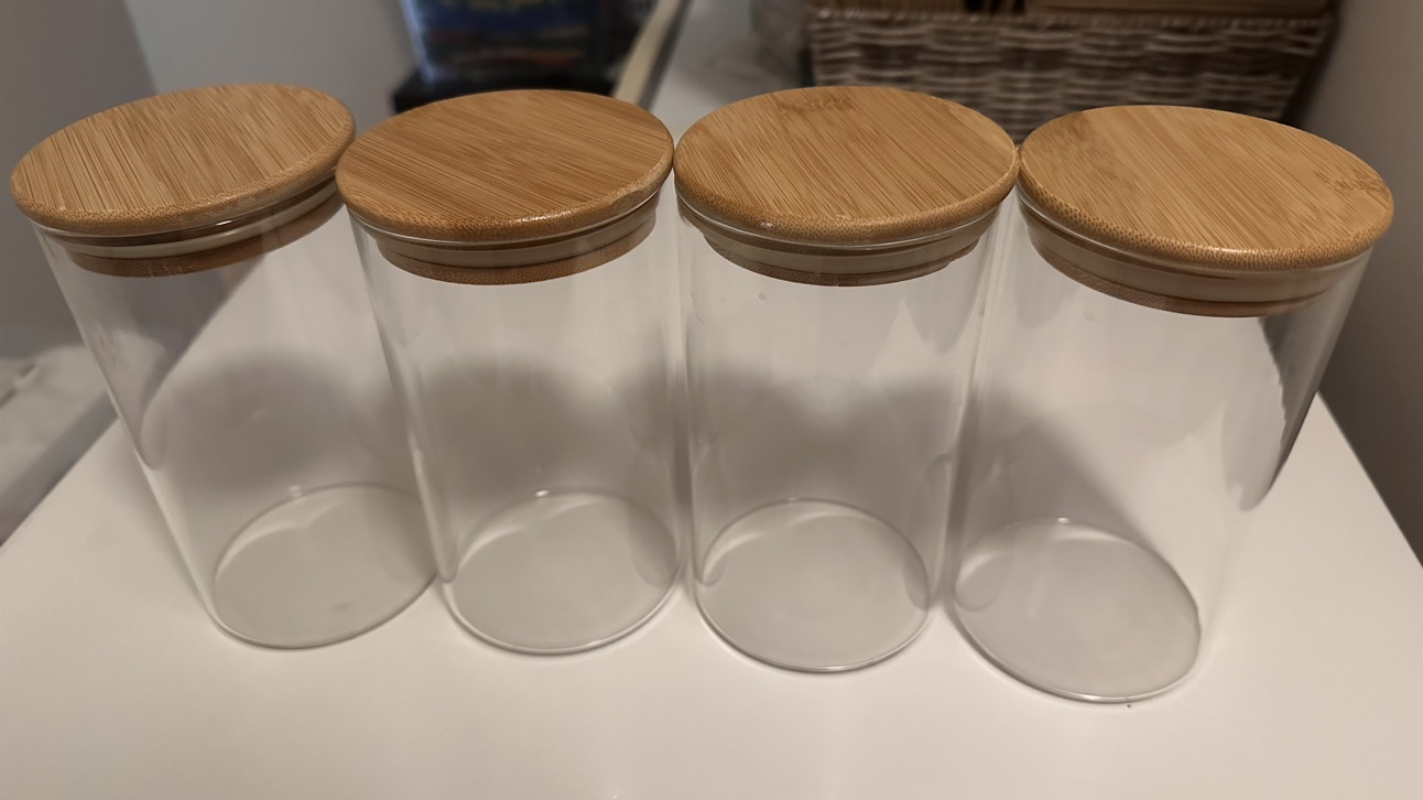 Glass Storage Jars with Bamboo Lids 25 oz (750 ml) thumbnail