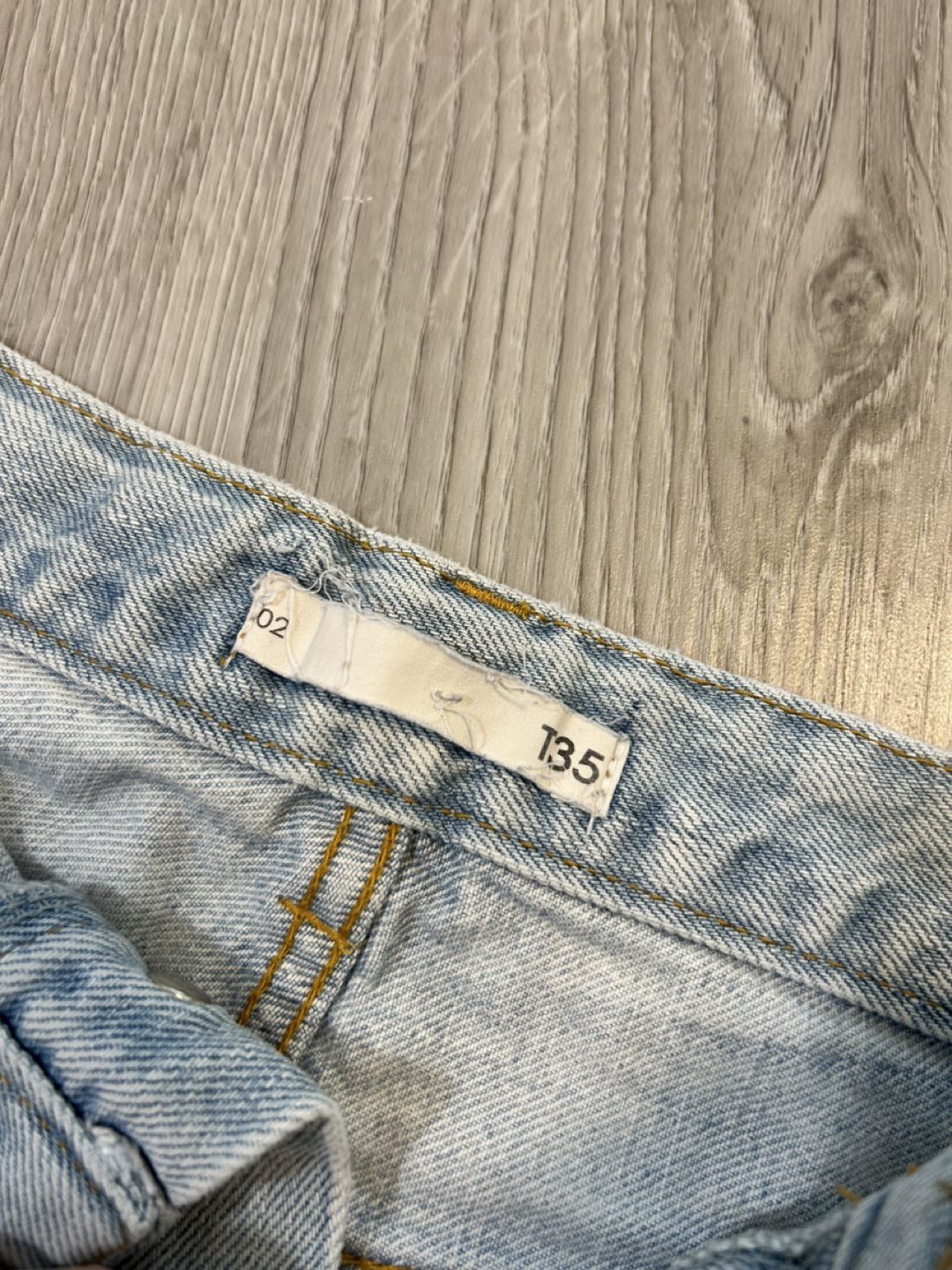 Light blue distressed denim shorts image indicator(3)