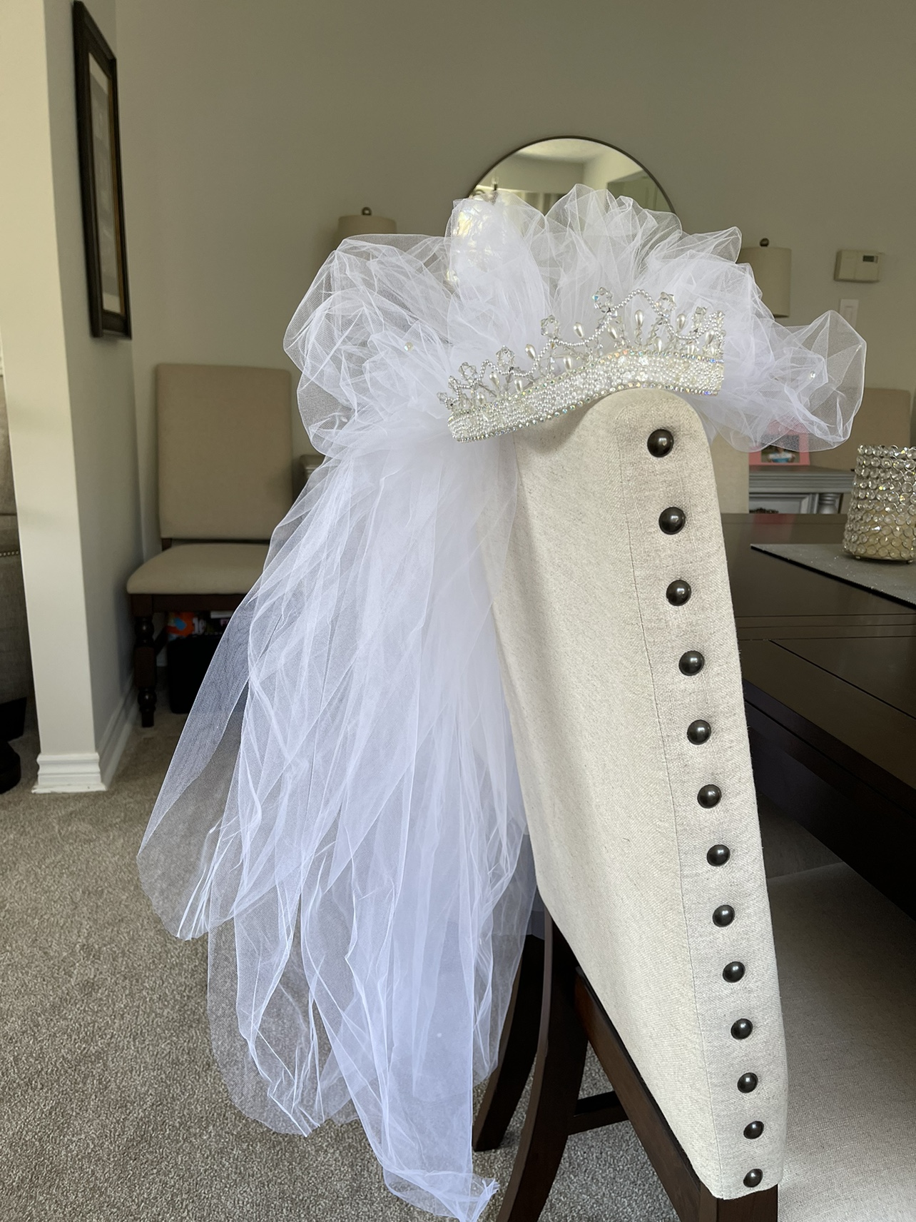 NEW - Wedding Veil with Tiara image indicator(5)