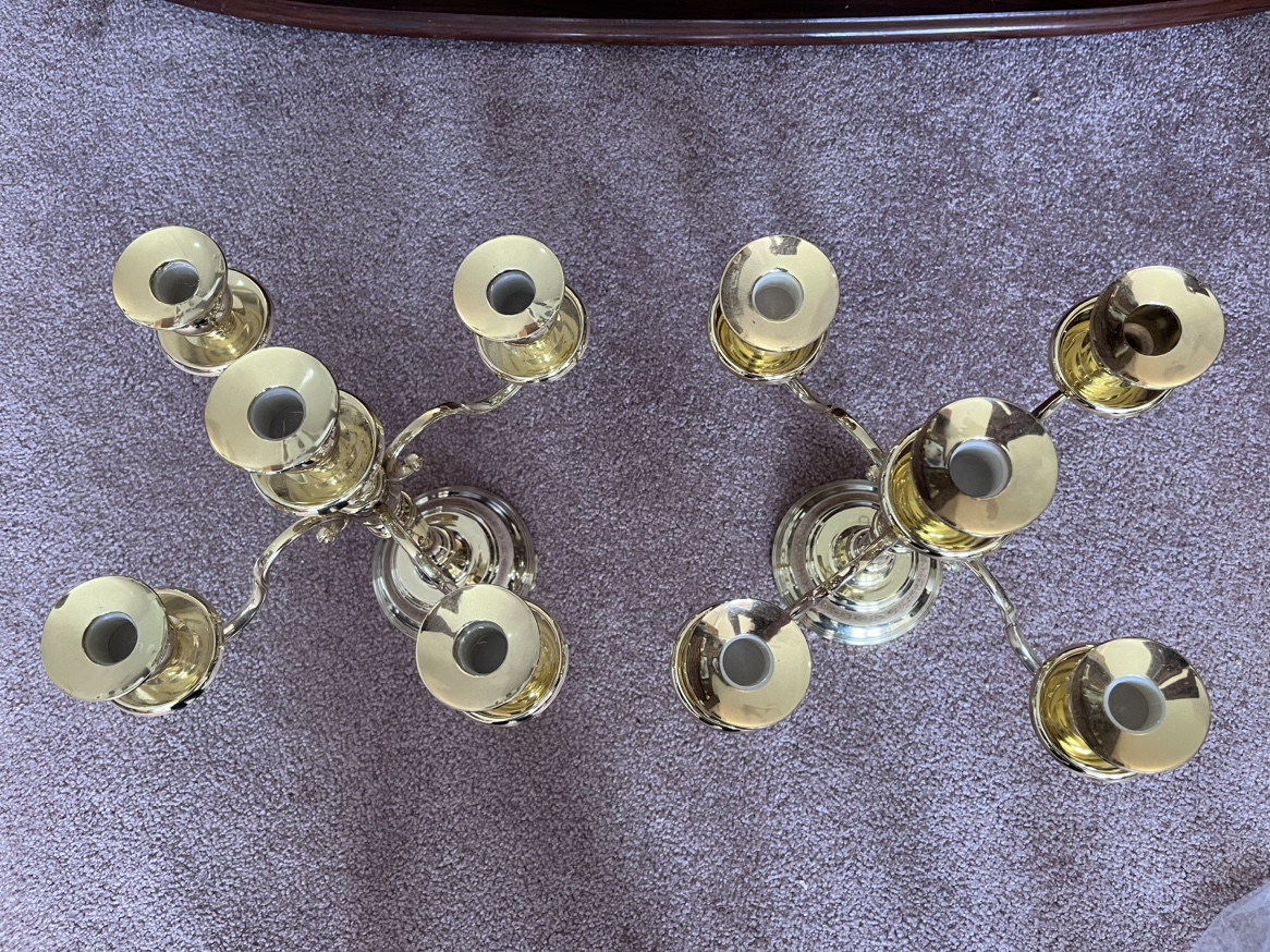 5 branched brass candlebra - photo 4