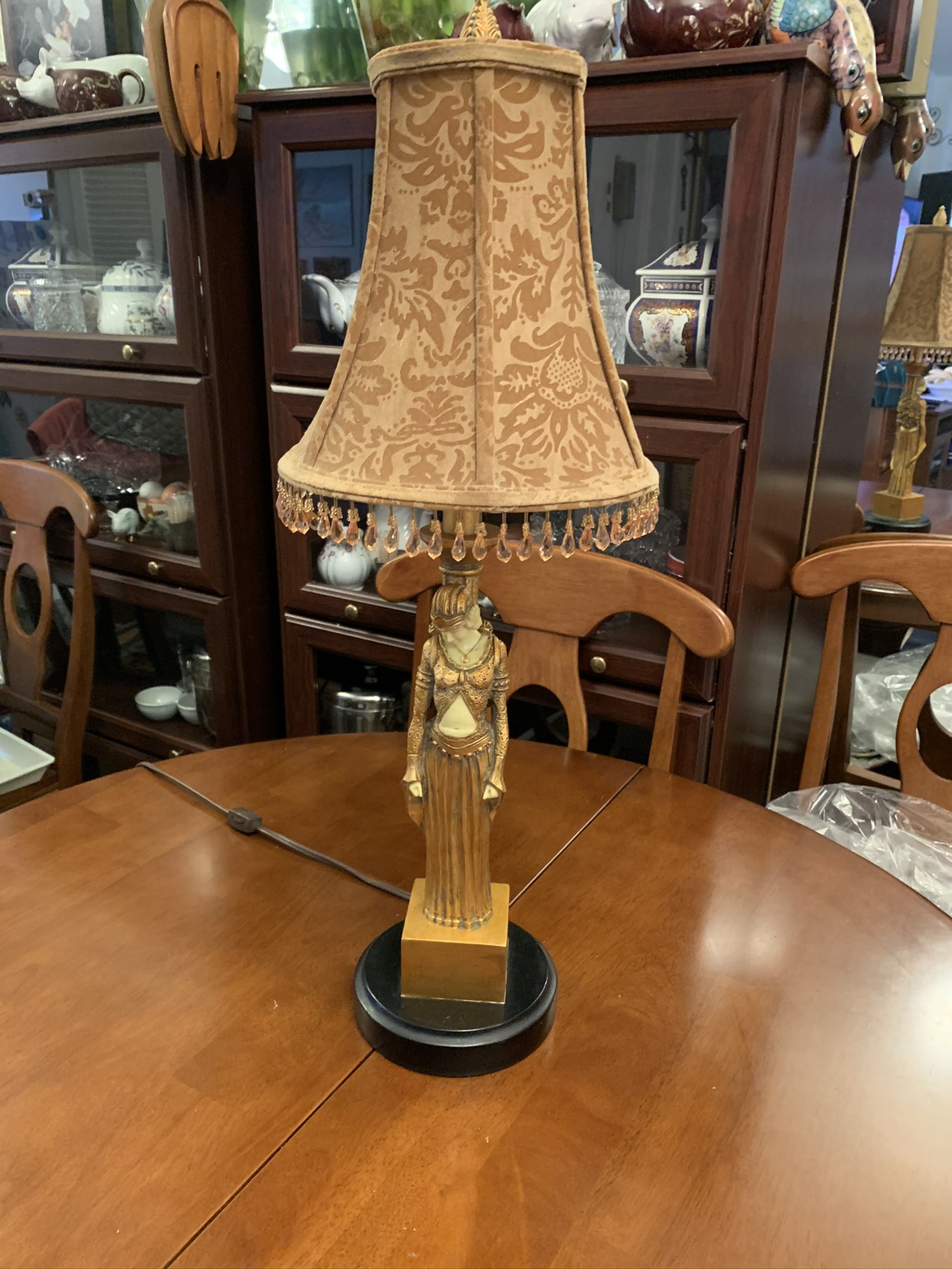 Vintage art deco style table lamp 27H image indicator(6)