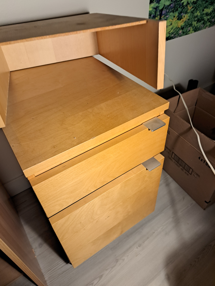 Small computer desk w/ filing pedestal - photo 5