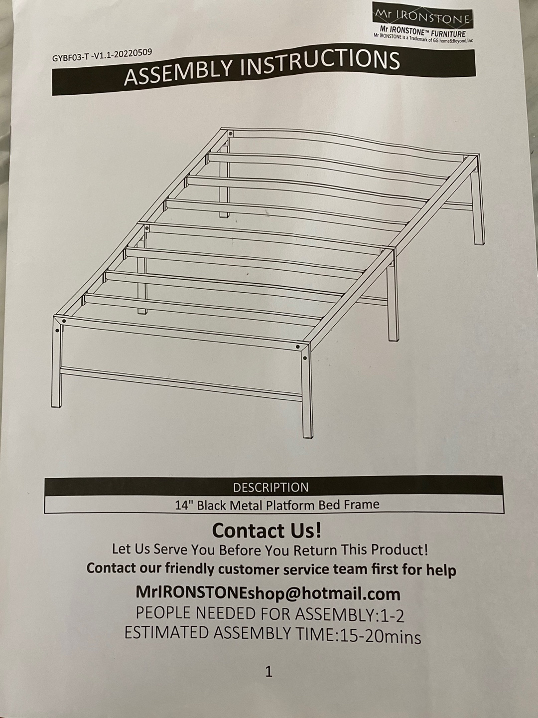 Black Metal Bed Frame - photo 3