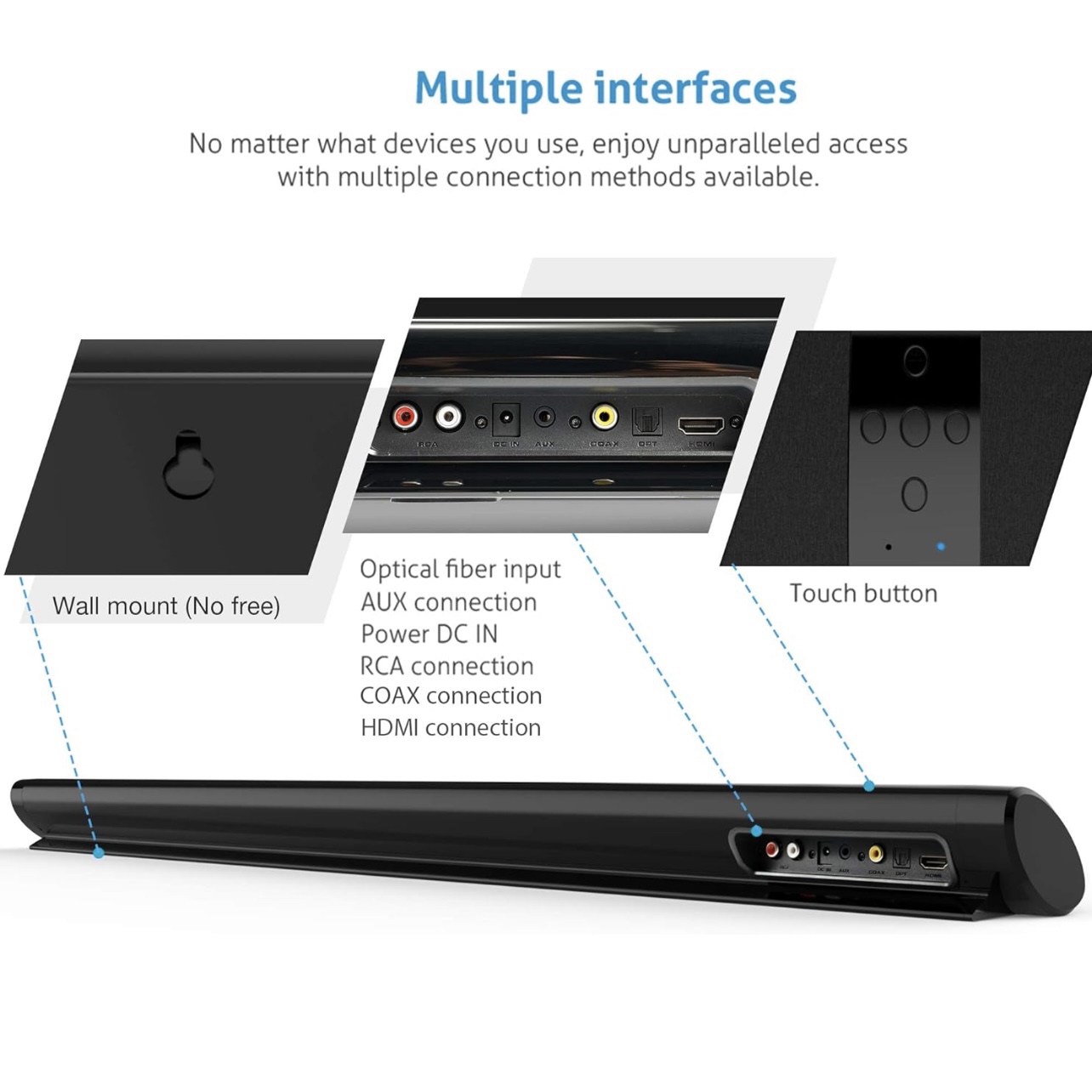 TV Sound Bar,Meidong Sound Bars for TV,Bluetooth Audio Speakers image indicator(6)