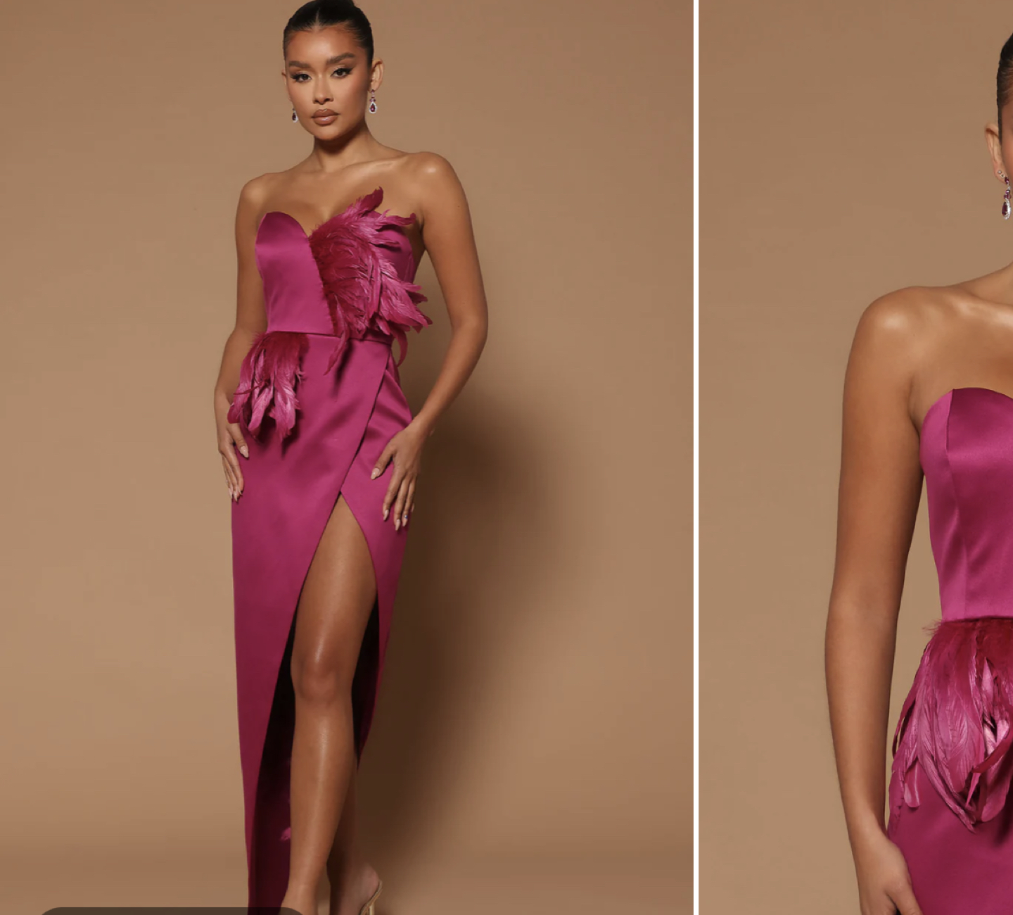 Fuscia Feather Dress thumbnail