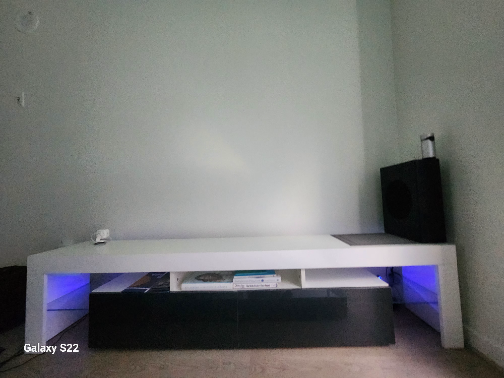 tv stand with led lights with storage - photo 3