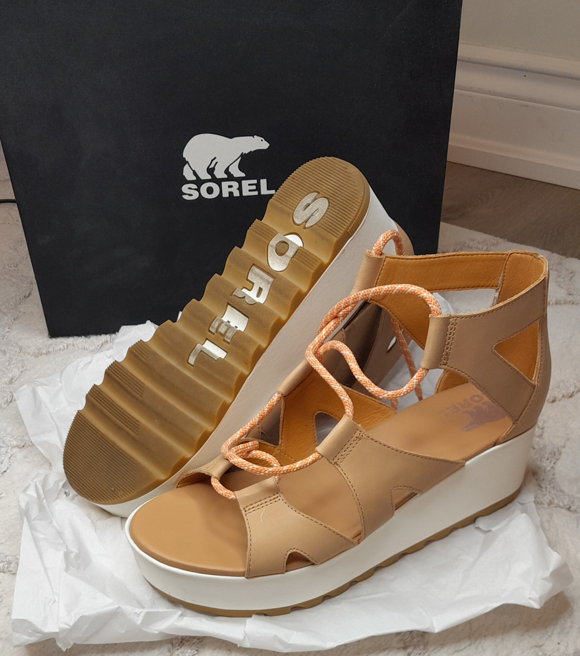 Cameron Flatform Lace Wedge Sandal - Size 10.5 US