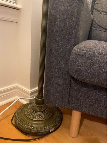 70" Elegant Standing Lamp with Etched Glass Shade - photo 2