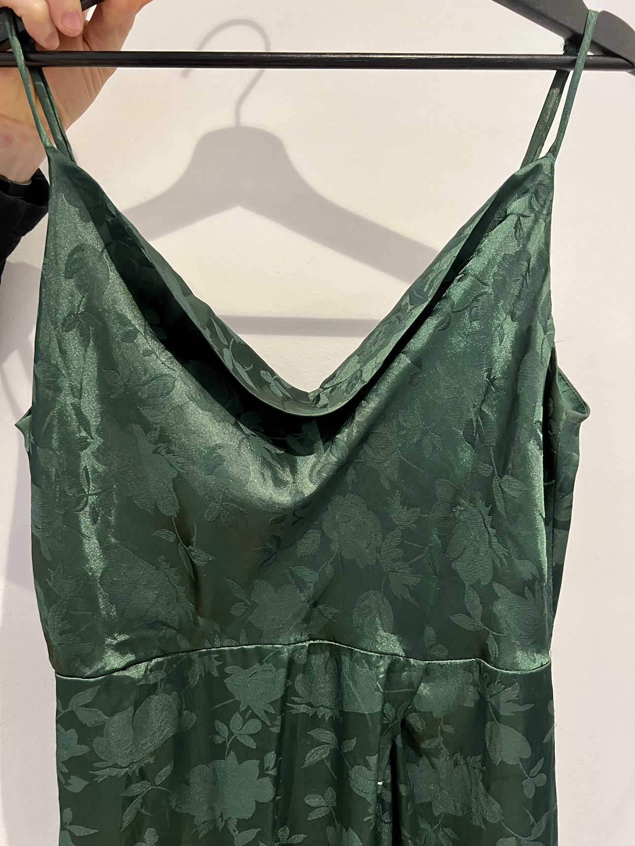 Prom Grad Emerald Green, Satin size large, Lulus Maxi Dress image indicator(6)