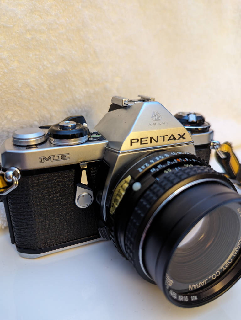 Pentax ME 35mm SLR Film Camera Silver From Japan #1371 thumbnail