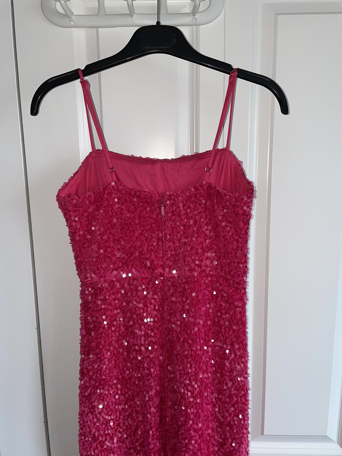 Sequin Barbie Pink Maxi Prom Dress image indicator(5)