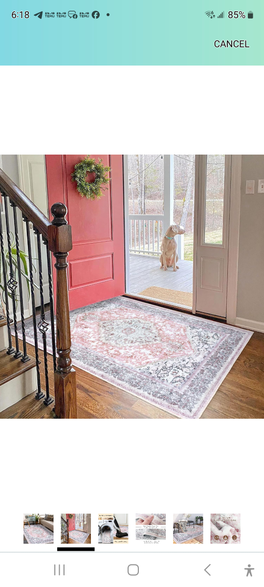 Brand new Pink Washable Area Rug. 3 x 5 foot. - photo 2