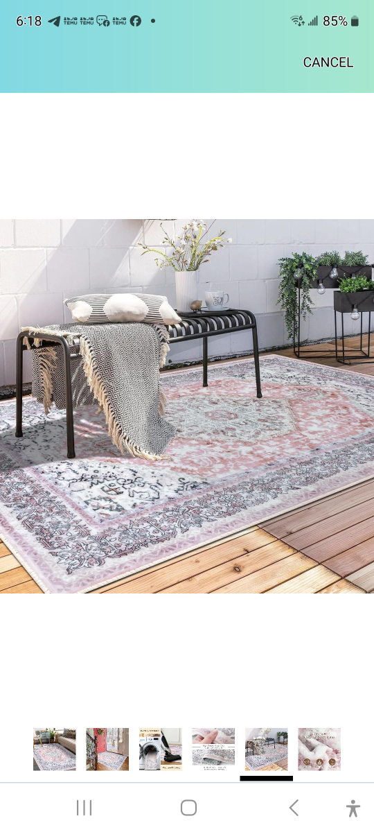 Brand new Pink Washable Area Rug. 3 x 5 foot. - photo 5