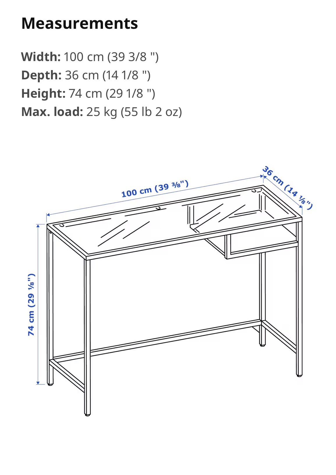 IKEA Vittsjö laptop table desk - white glass - photo 2
