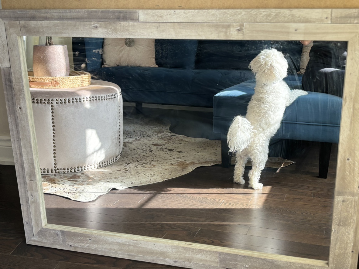 Large wood frame mirror - photo 2