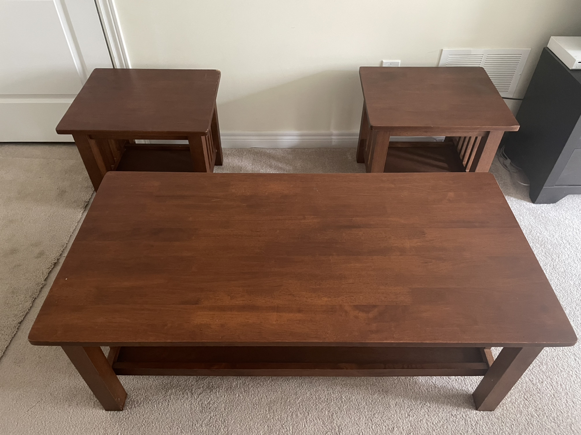 3 pc set - Coffee table and side tables