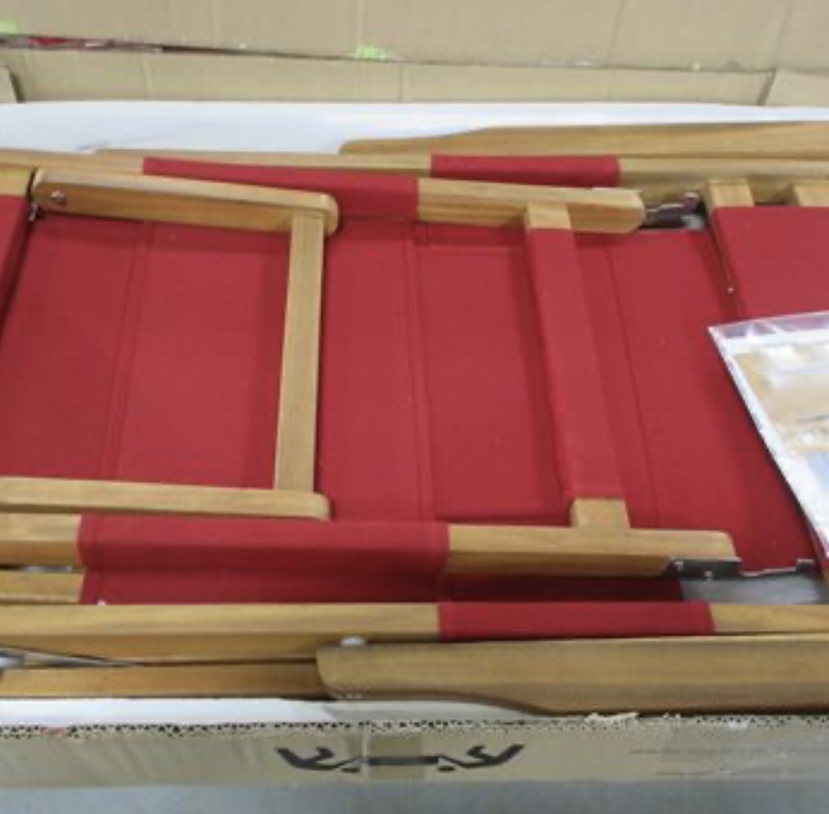 NEW! 3 Portable Wood Red Lounge Chairs with Removable Leg Rest image indicator(6)