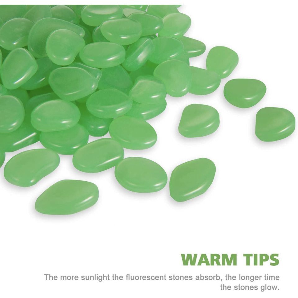 100 Pcs,Glow in The Dark Pebbles for Walkways Decor image indicator(3)