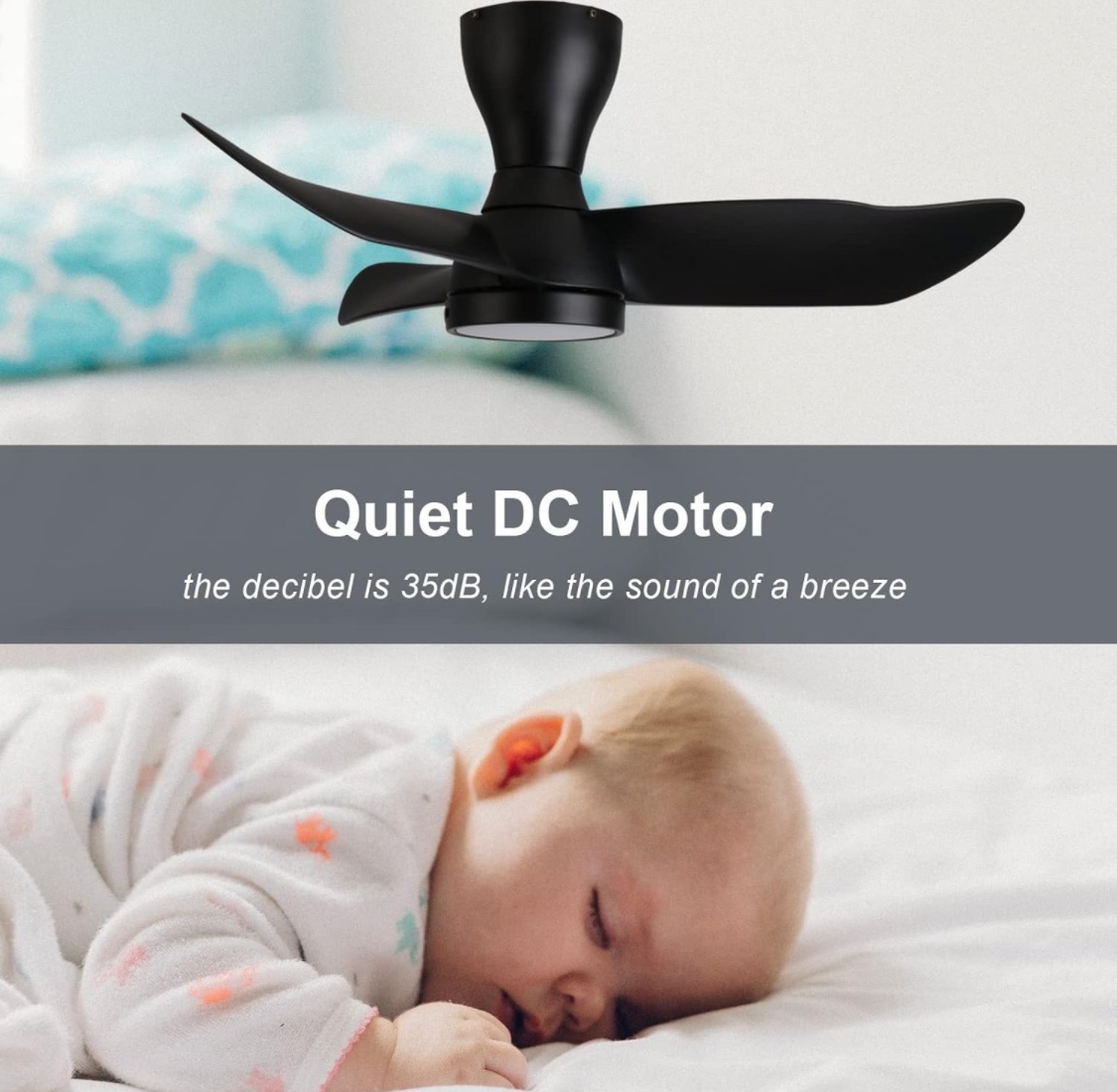 Modern 36”, 3 Blade, 6 Speed Ceiling Fan with Light and Remote - photo 5