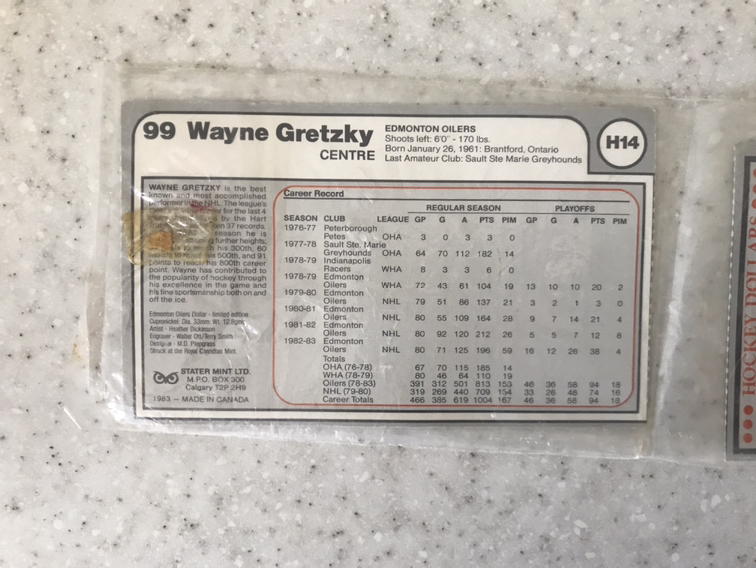 1983 Edmonton Oilers Dollars, 99 Wayne Gretzky Hockey Dollars image indicator(6)