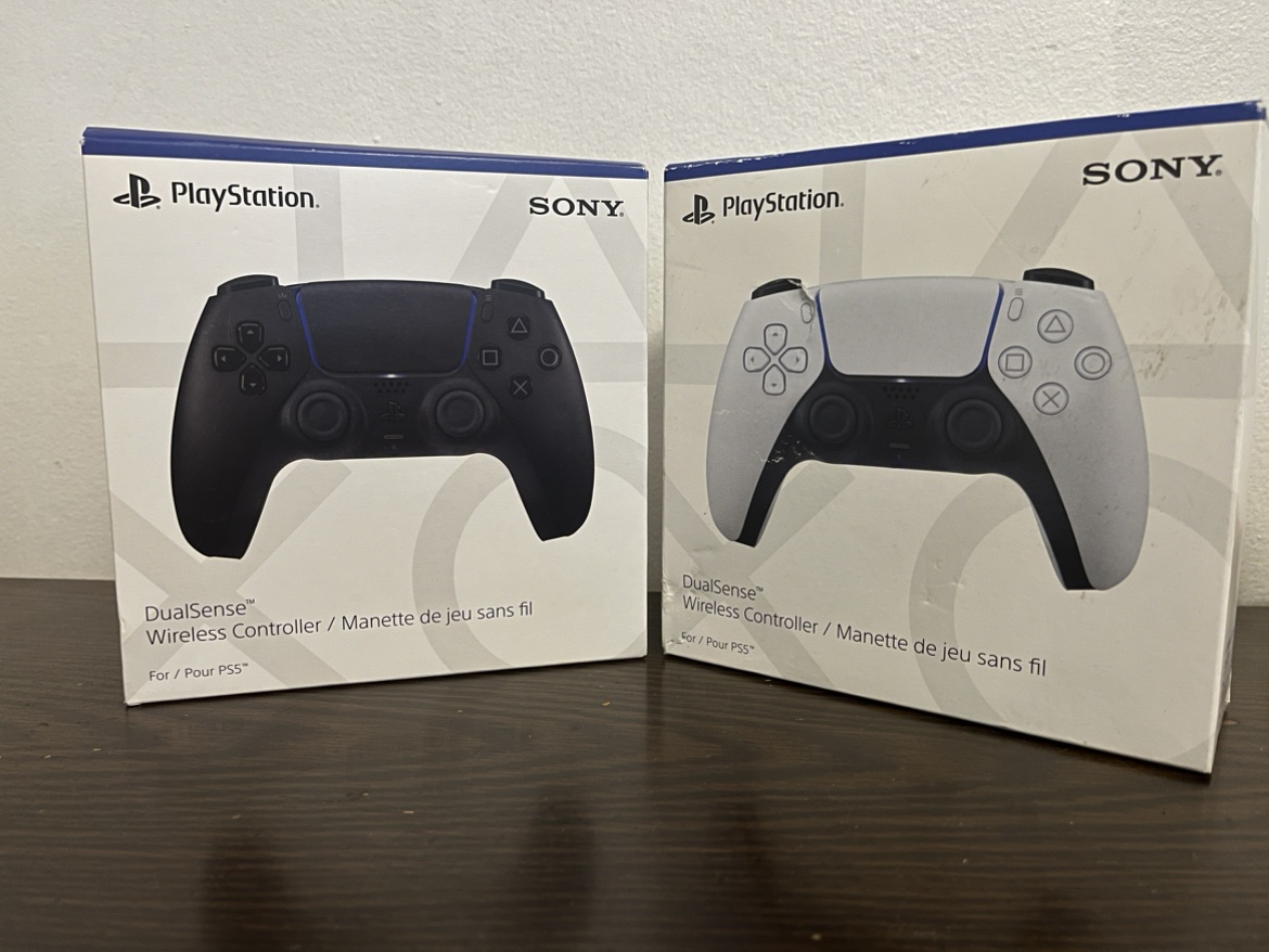 Playstation 5 controllers black and white
