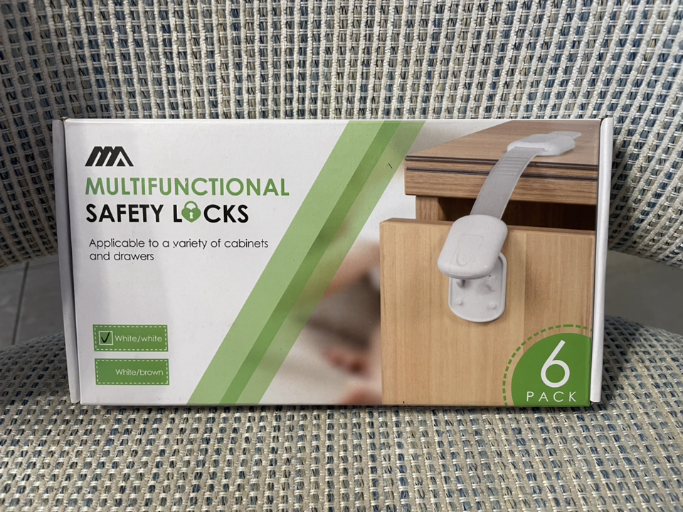 Child Safety Cabinet Locks, 6 Pack Latches with Adjustable Strap image indicator(2)