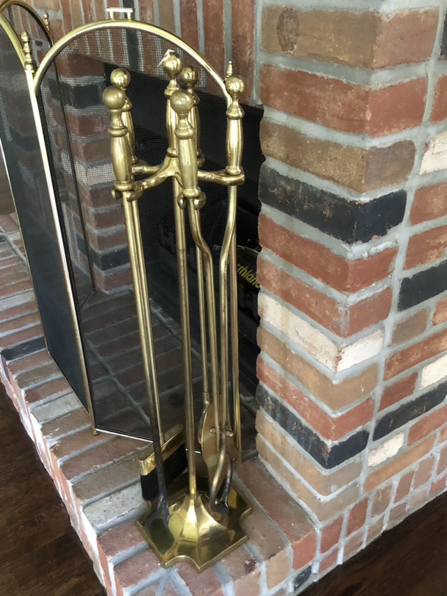 Solid brass fireplace accessory set - photo 5