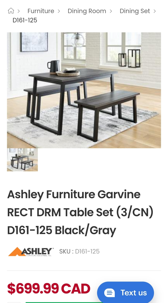 Ashley table set with 2 benches - photo 3