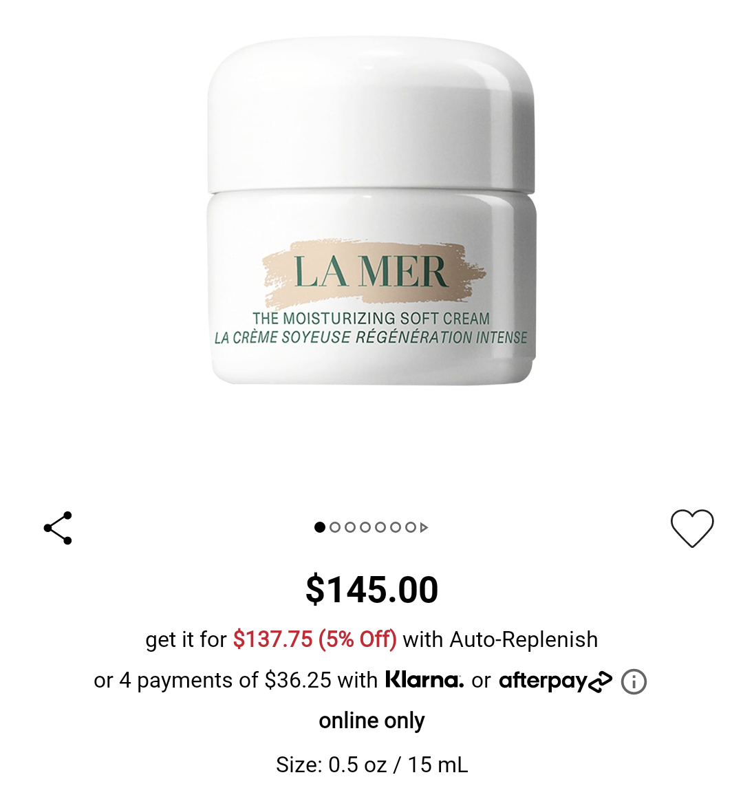 La Mer moisturizing soft cream. image indicator(2)