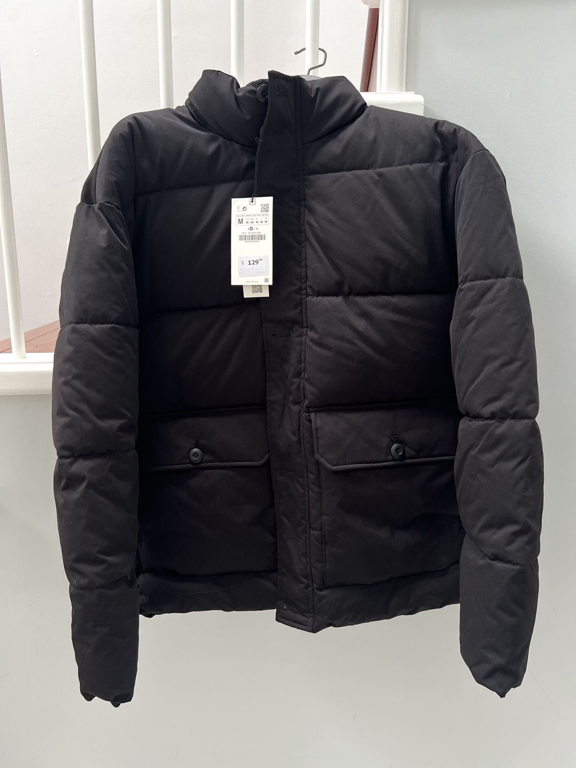 NEW ZARA Men’s Quilted Puffer Jacket