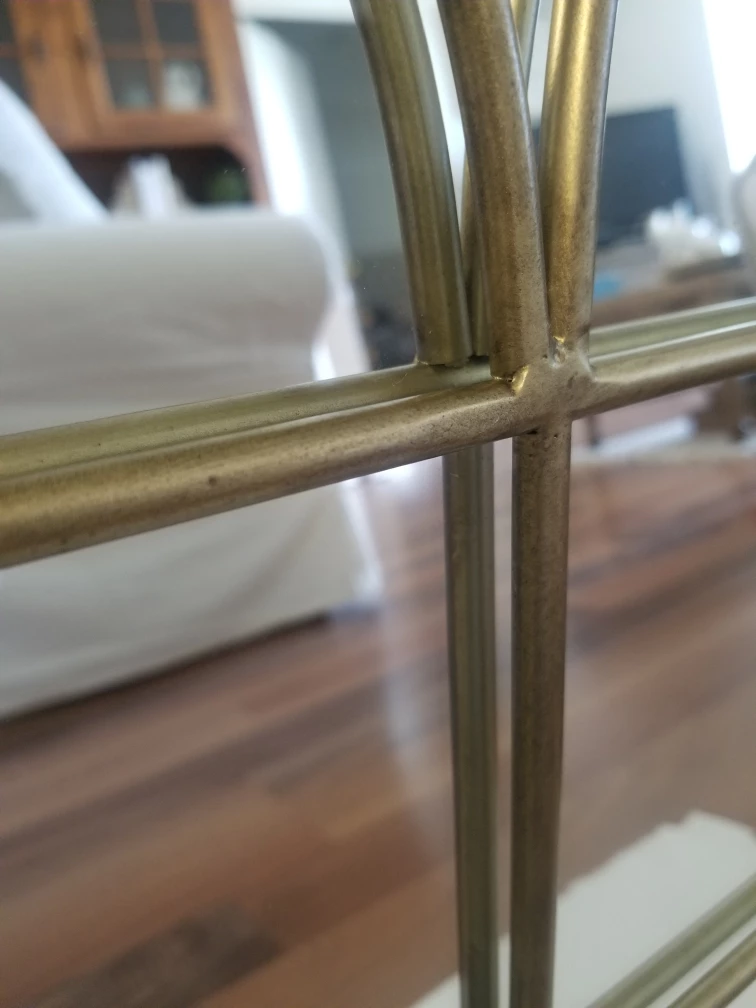 Vintage Gold Windowpane Mantel Mirror, 25" H, Retail $200+🧡 image indicator(3)