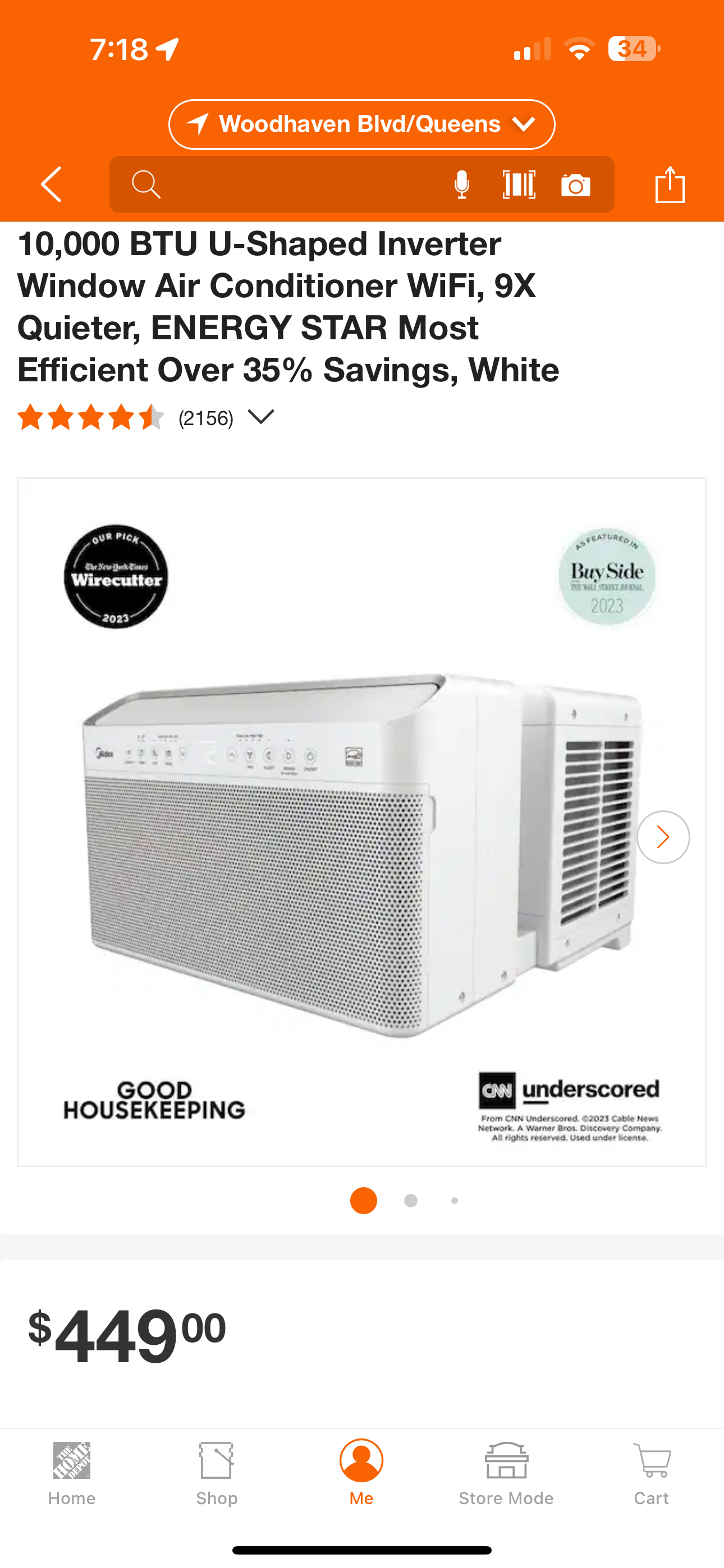 Midea U Shape Window Air Conditioner USED thumbnail