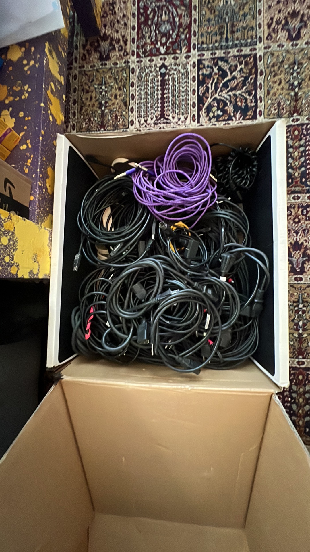 Free box of misc cords - ac cables, patch cords and speaker wire - photo 2
