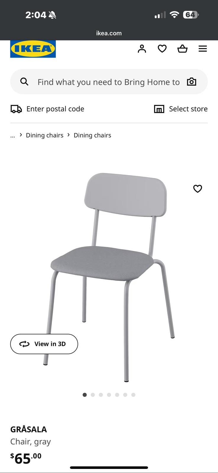 4 IKEA Grasala Dining Chairs thumbnail