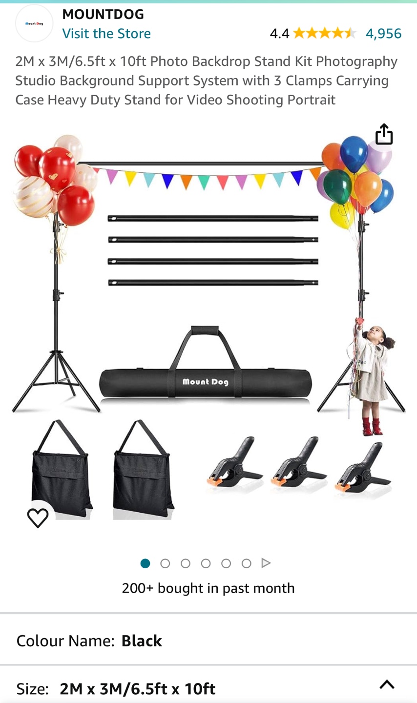 Backdrop Stand kit for self-tapes