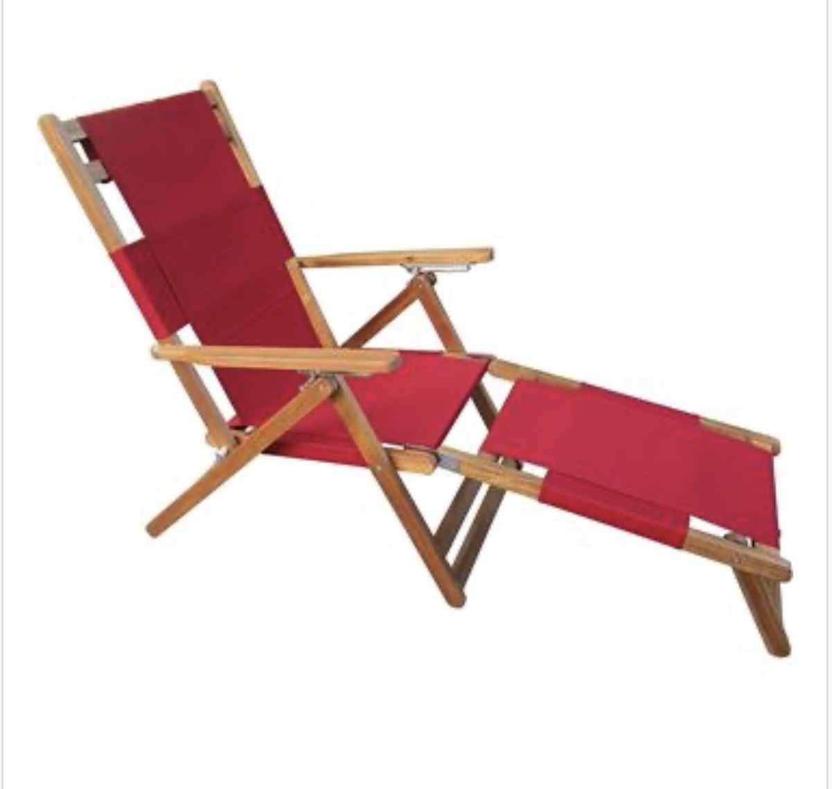 NEW! 3 Portable Wood Red Lounge Chairs with Removable Leg Rest