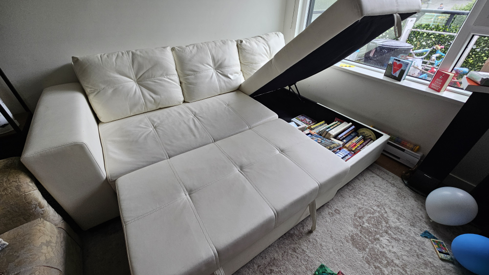faux white leather couch thumbnail