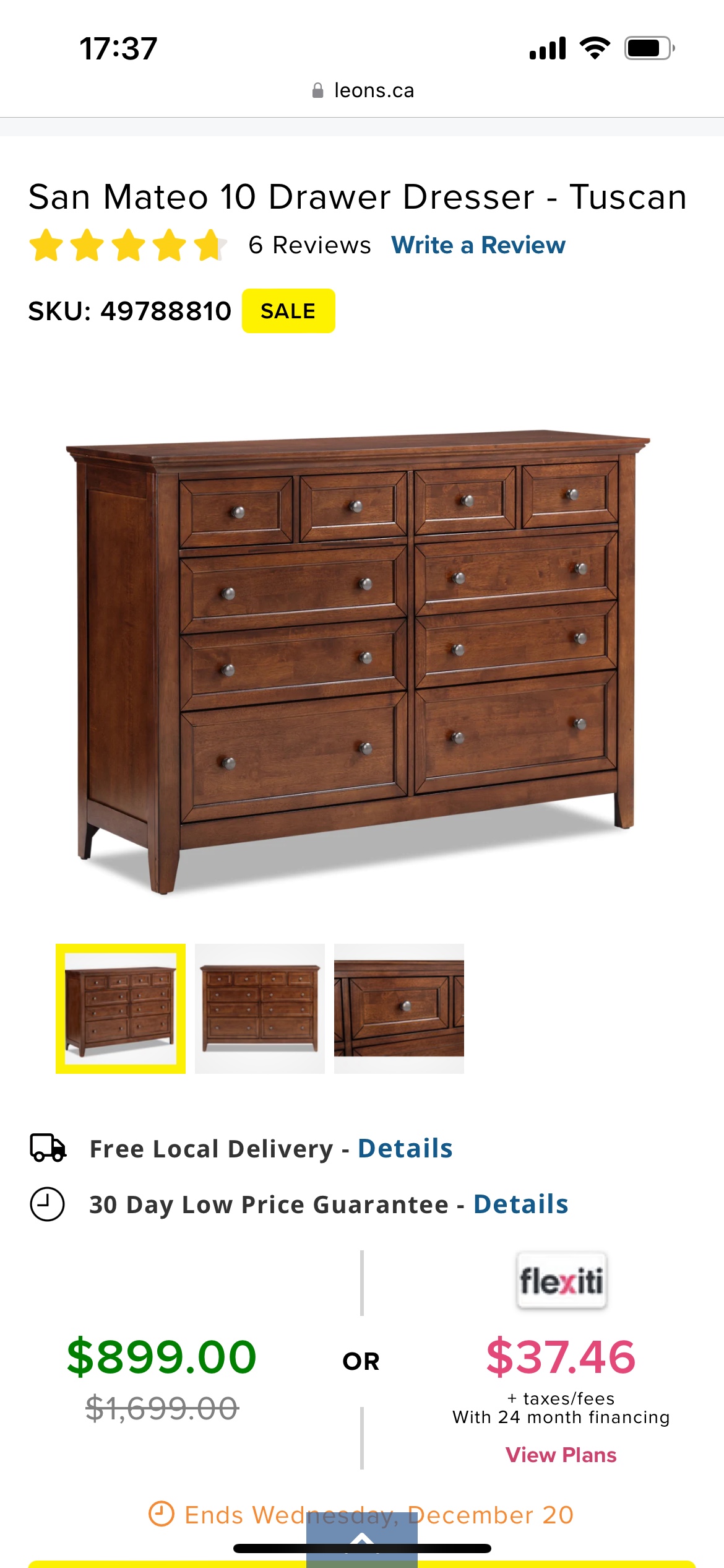 Hardwood dresser