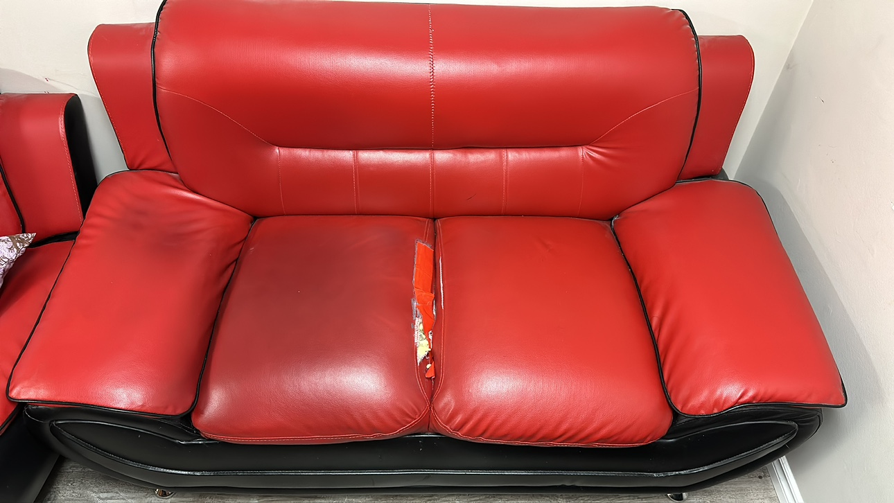 Sofa set red color    3 seat 2 seat 1 seat all 3 Pls pick - photo 3